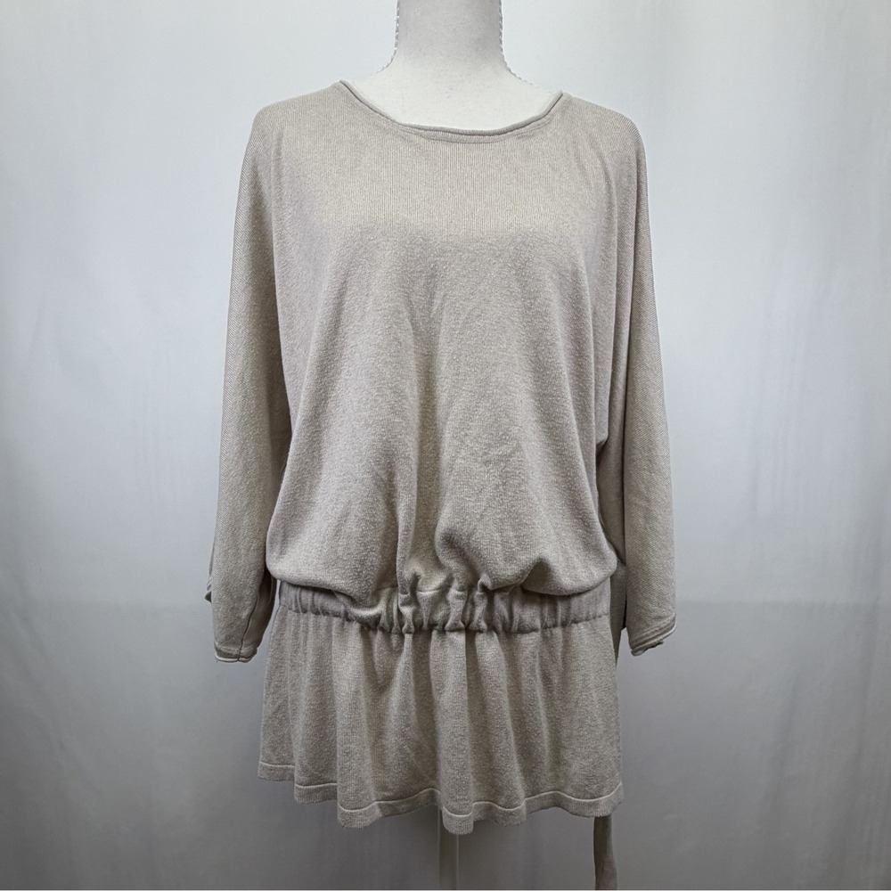 M. Rena Women's Scoop Neck Long Sleeve Mini Dress M/L Cinch Waist